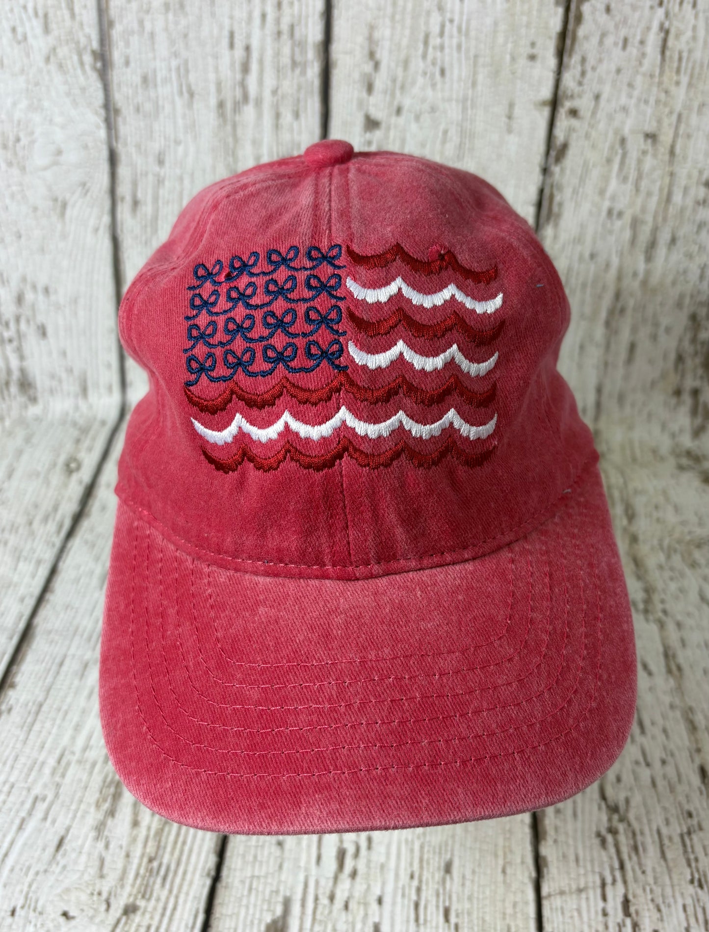Bow Flag Embroidered Hat
