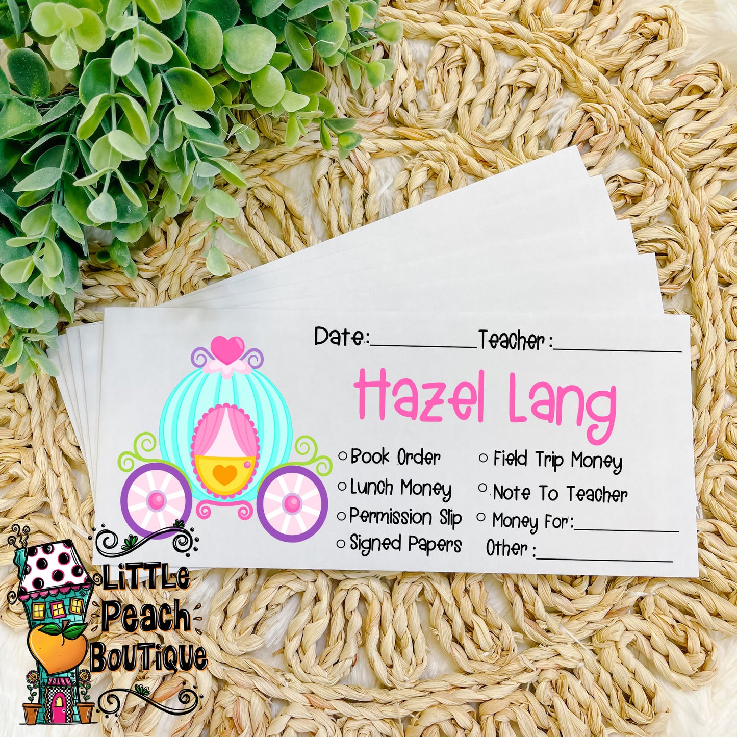 Carriage Personalized School Envelope Set