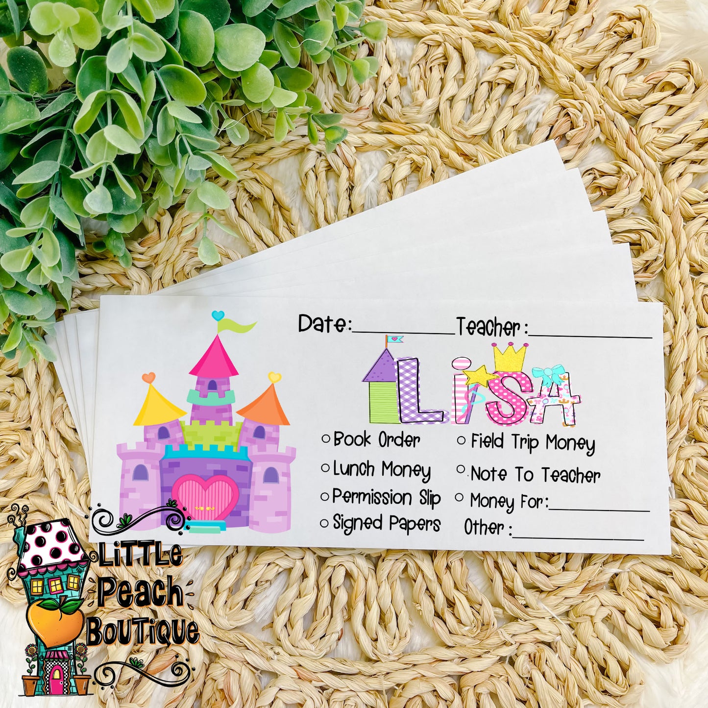 Princess Personalized School Envelope Set