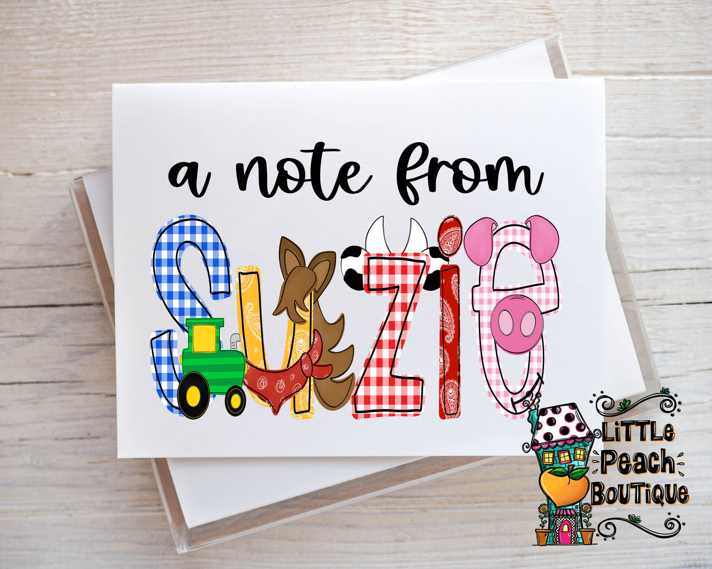 Farm Personalized Notecard Set