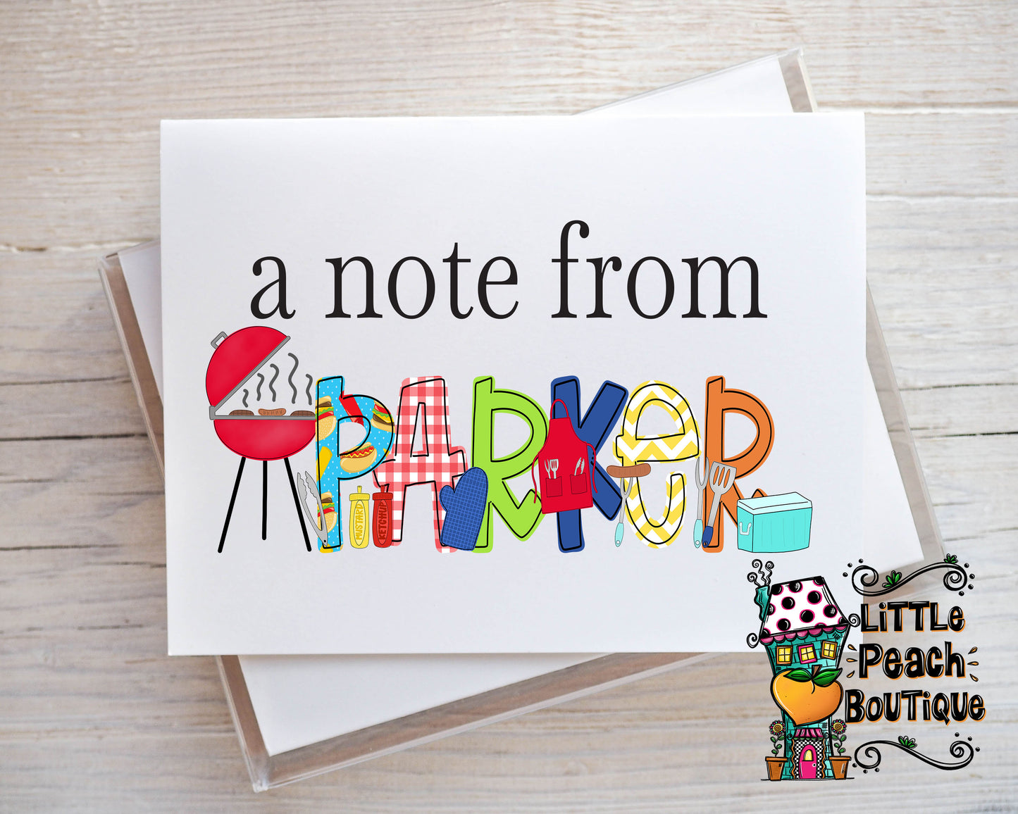 Grilling Personalized Notecard Set