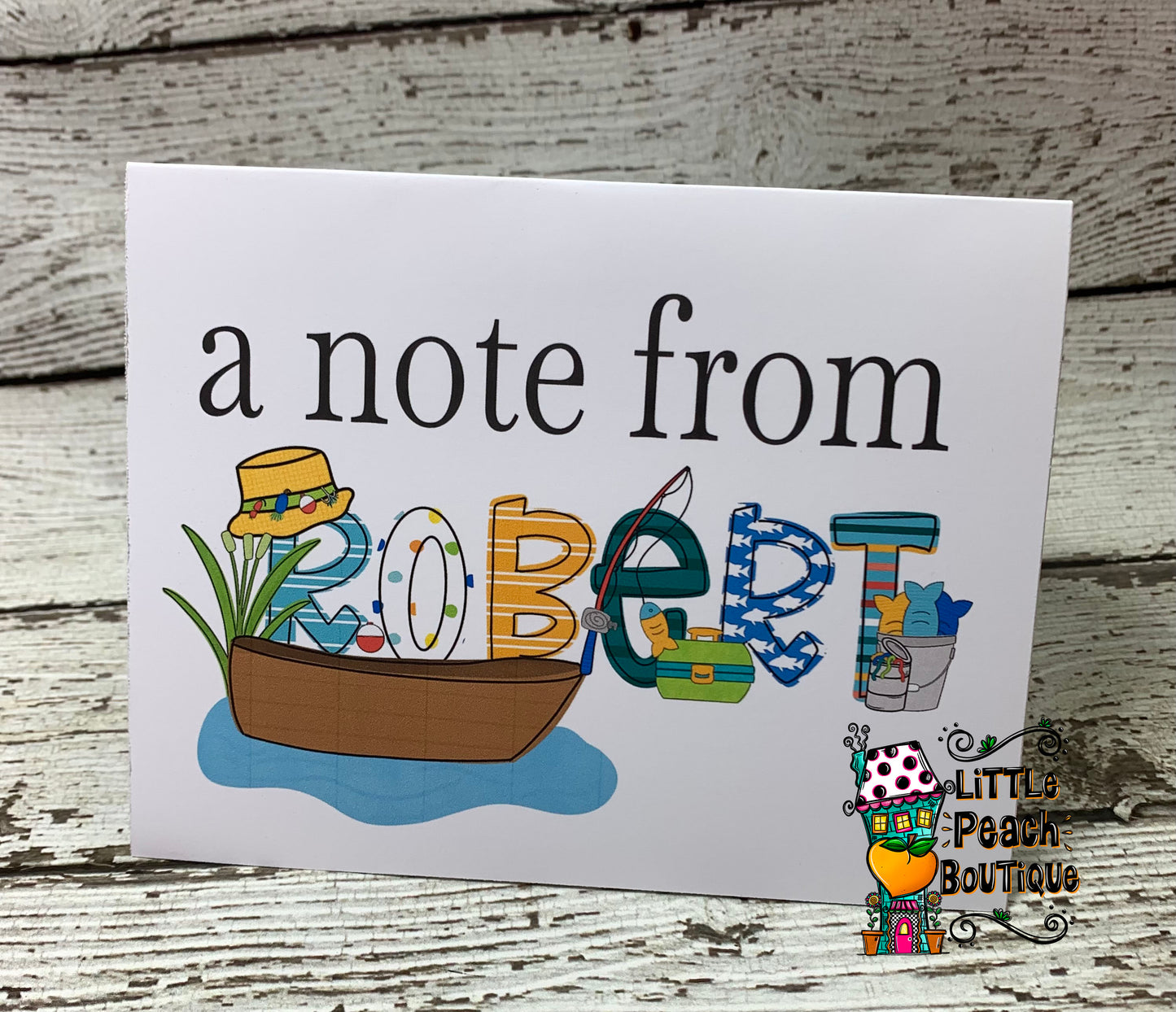 Fishing Personalized Notecard Set