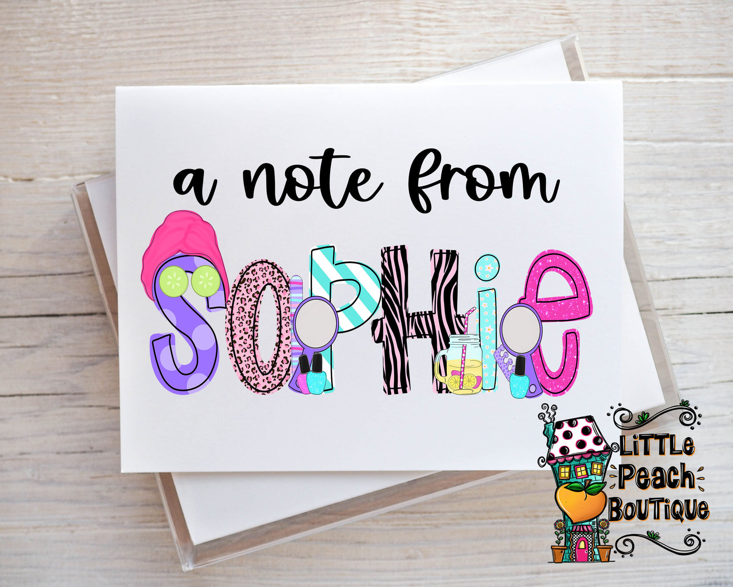 Spa Day Personalized Notecard Set