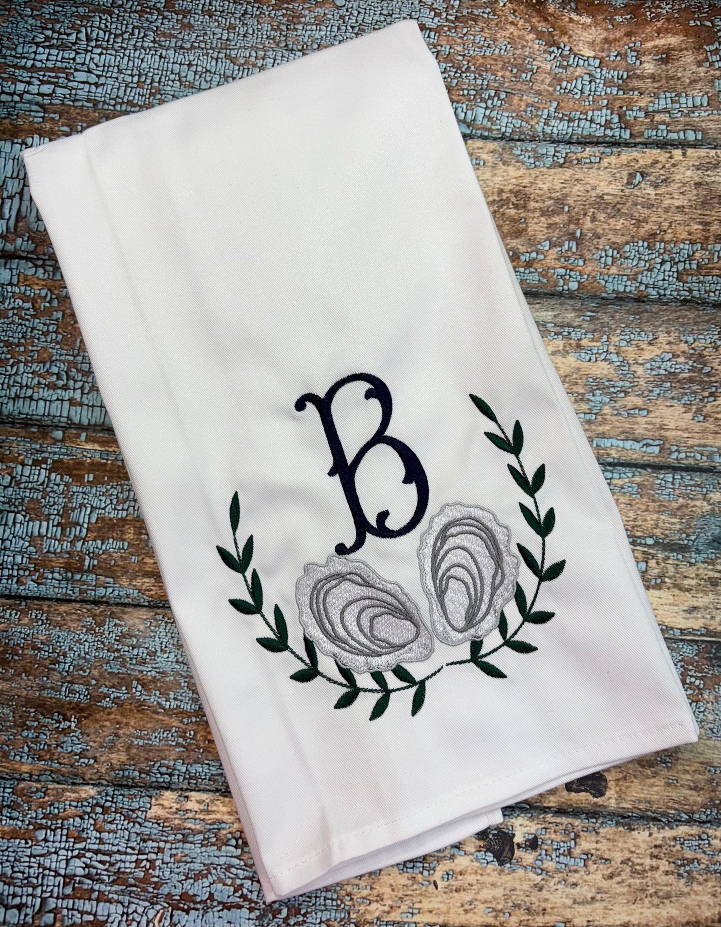 Oyster Laurel Tea Towel