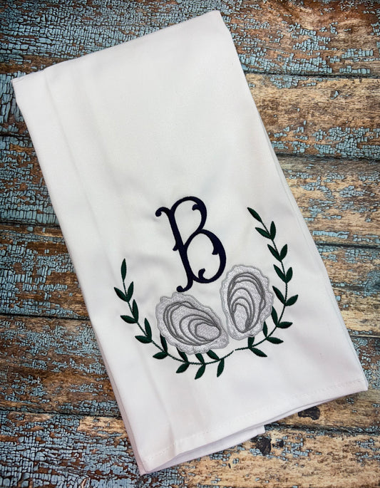 Oyster Laurel Tea Towel