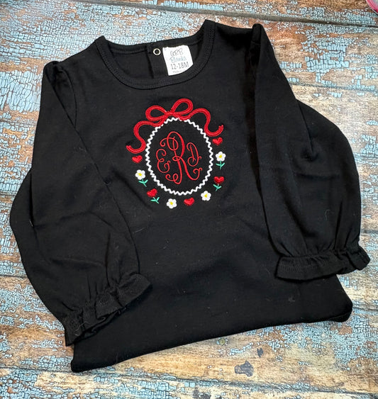 Valentine Monogram Frame Embroidery Design