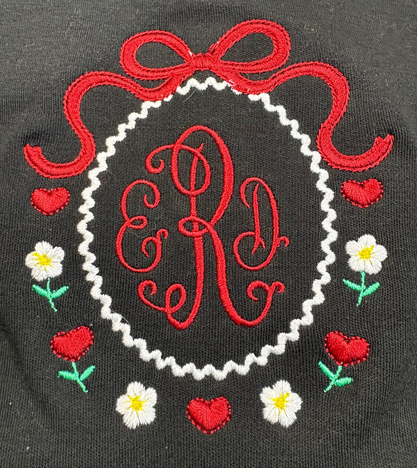 Valentine Monogram Frame Embroidery Design