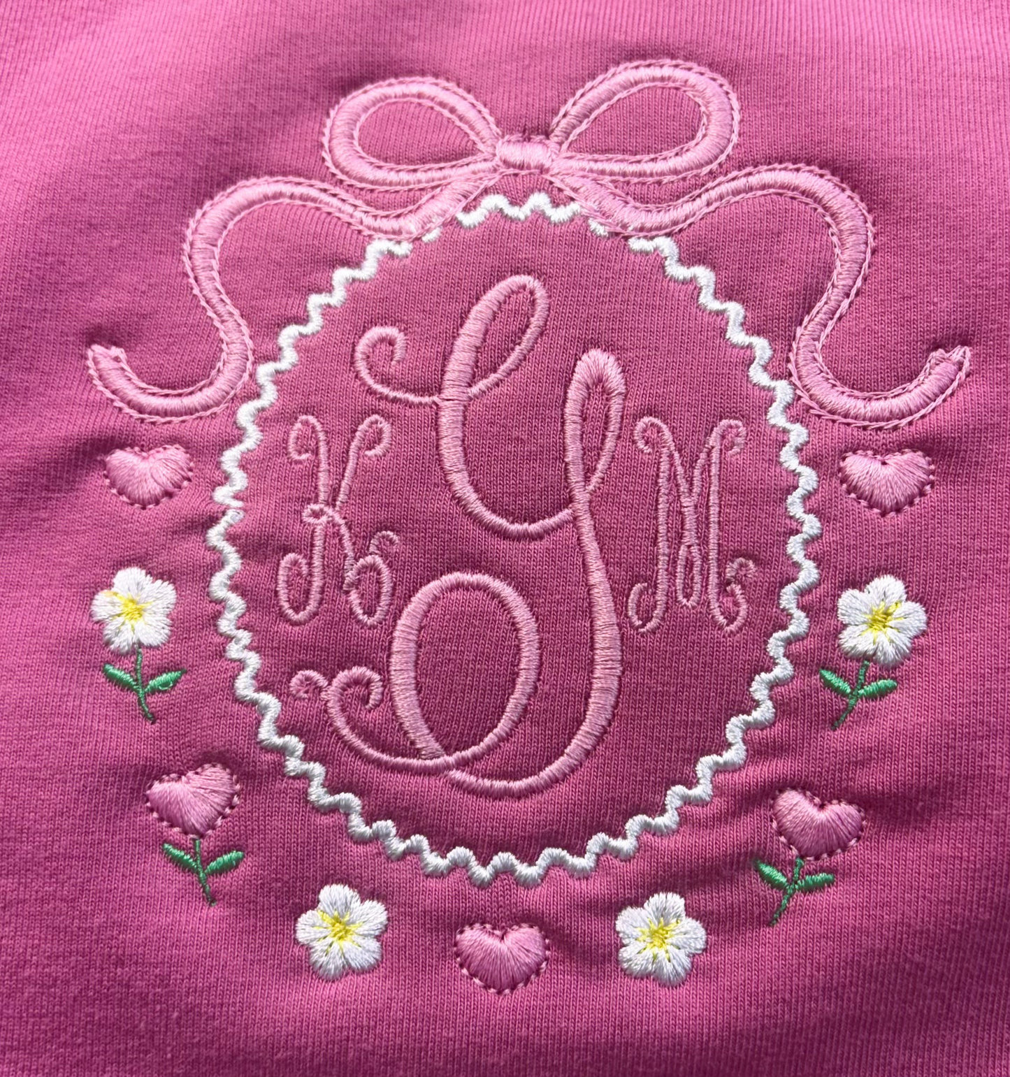 Valentine Monogram Frame Embroidery Design