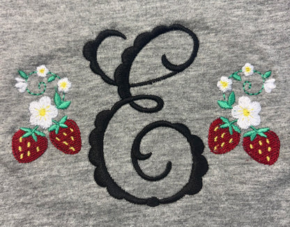 Strawberry Floral Mini Embroidery Design
