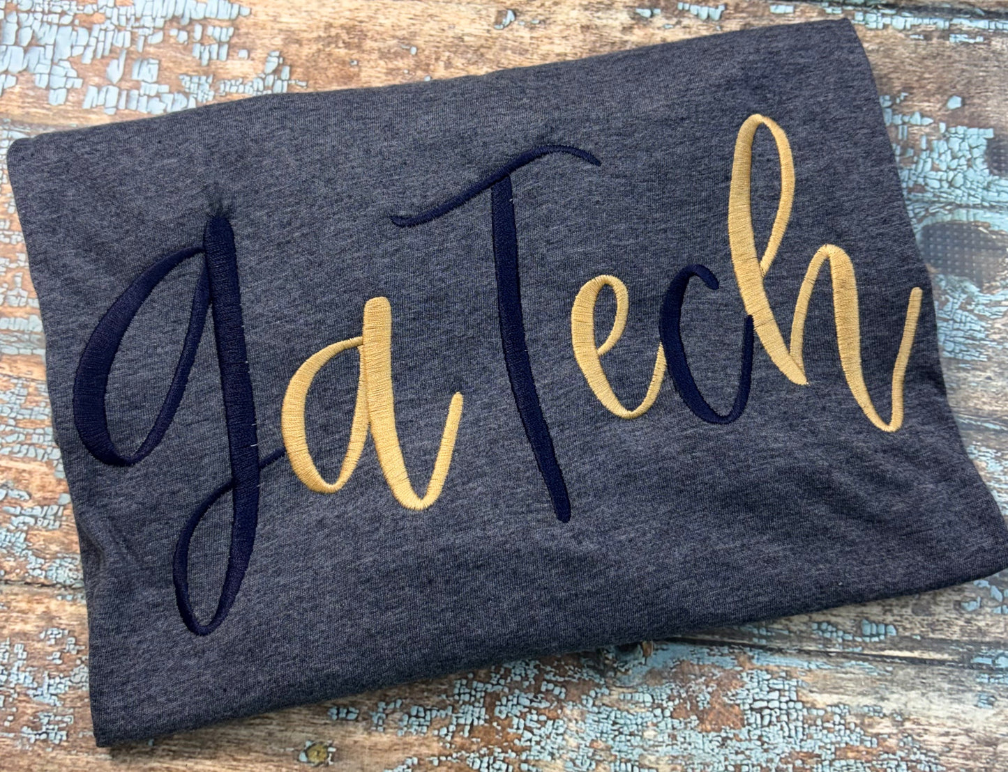 Ga Tech Handwritten Embroidery Design