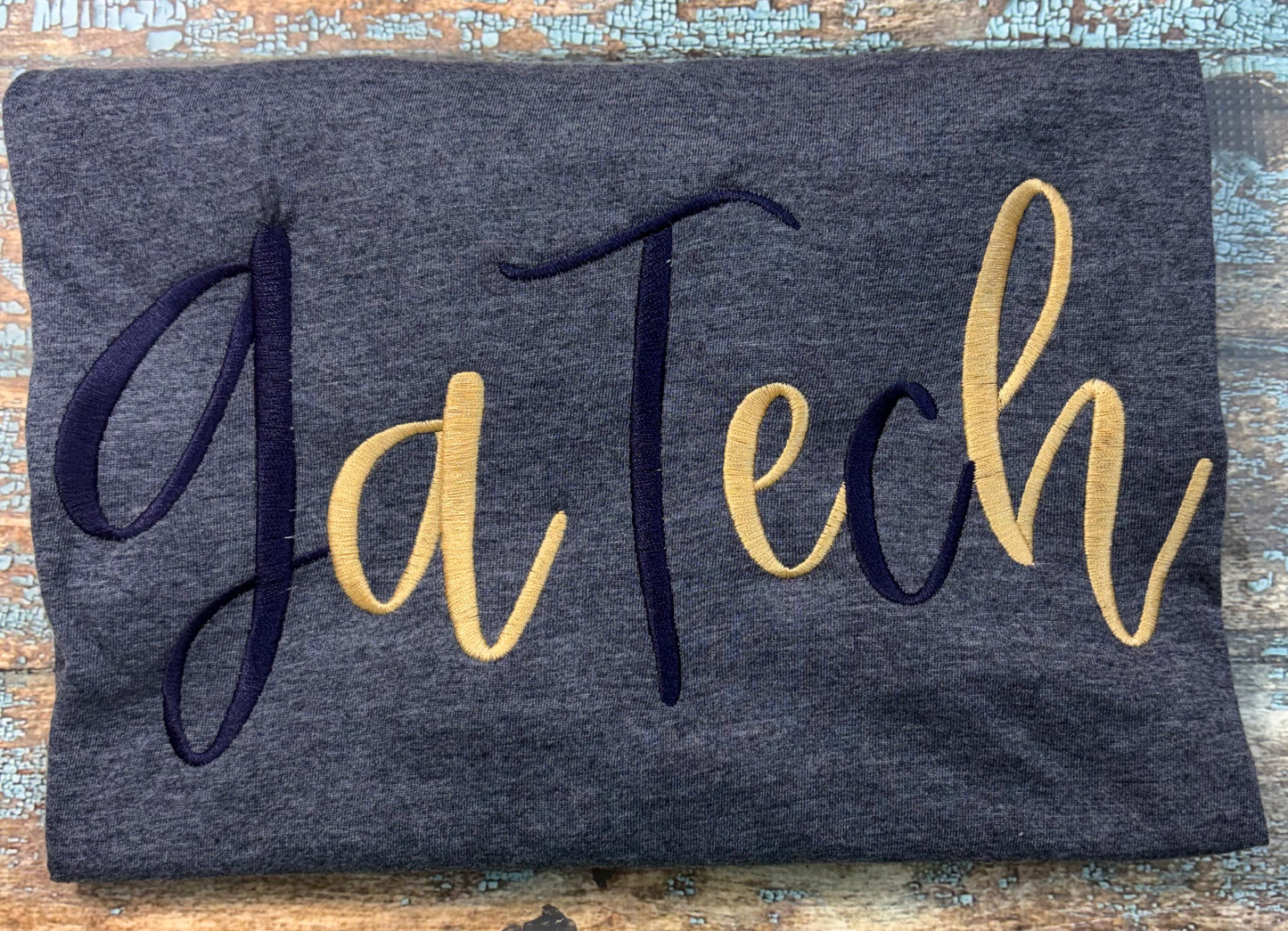 Ga Tech Handwritten Embroidery Design