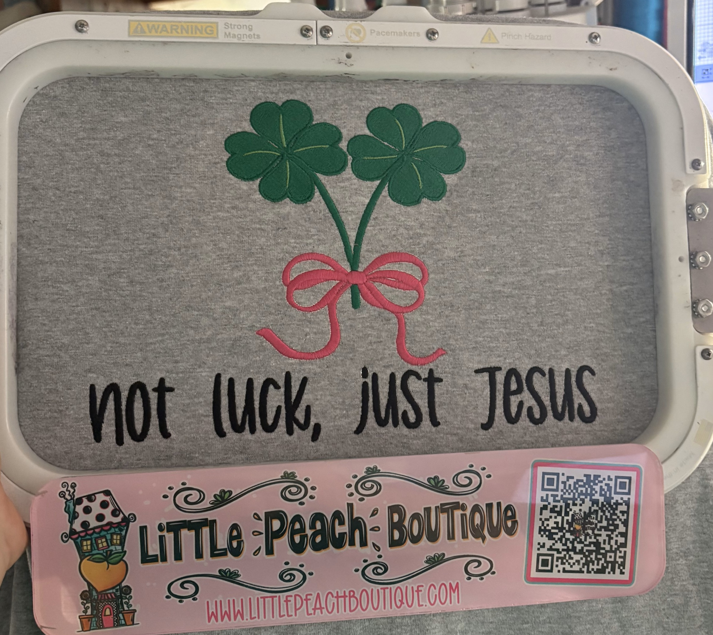 Not Luck, Just Jesus Embroidery Design