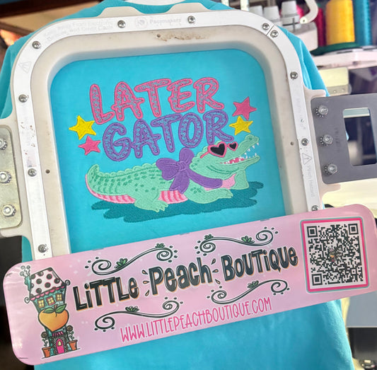 Fancy Later Gator Filled Embroidery Design