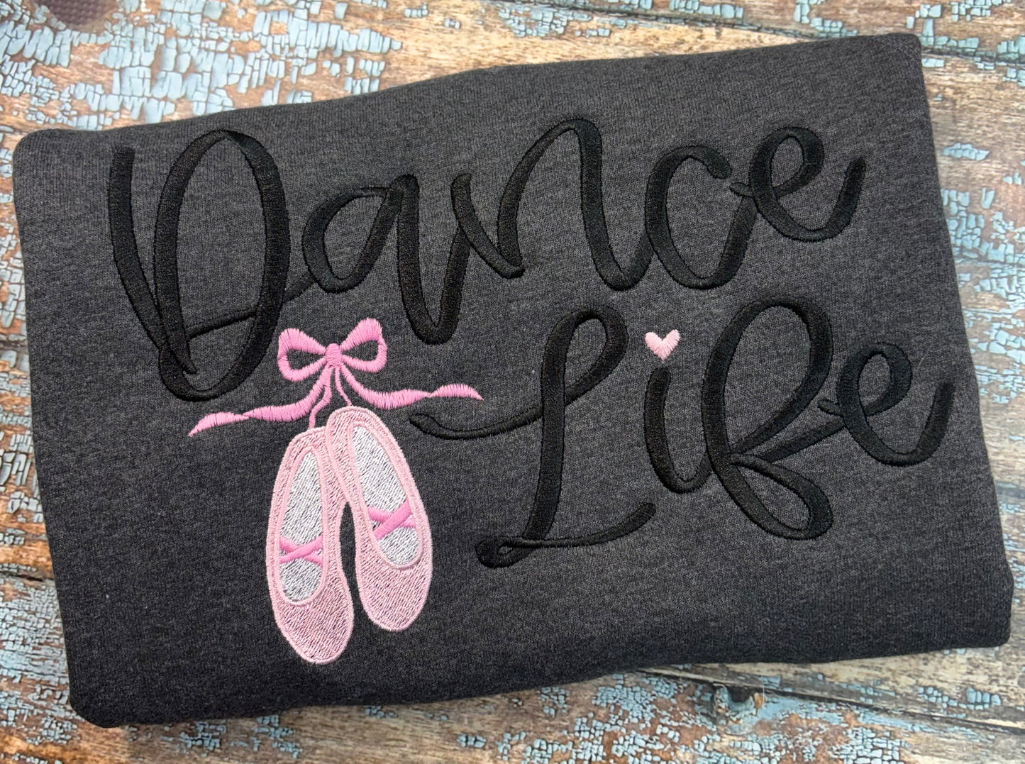 Dance Life Handwritten Embroidery Design