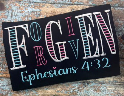 Forgiven Embroidery Design