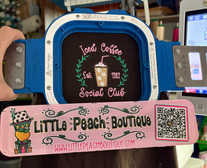 Iced Coffee Social Club Embroidery Design