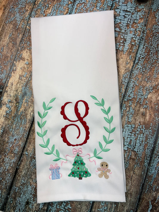 Preppy Christmas Tea Towel