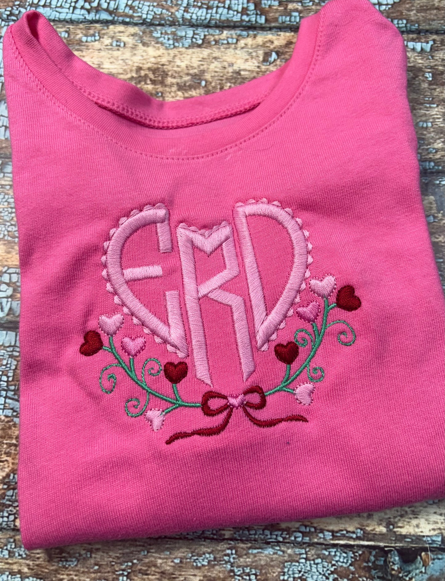 Heart Scroll Monogram Frame Embroidery Design