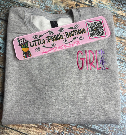 Girl Mama Stacked Embroidery Design