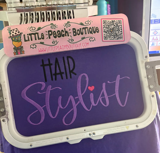 Hair Stylist Lettered Embroidery Design