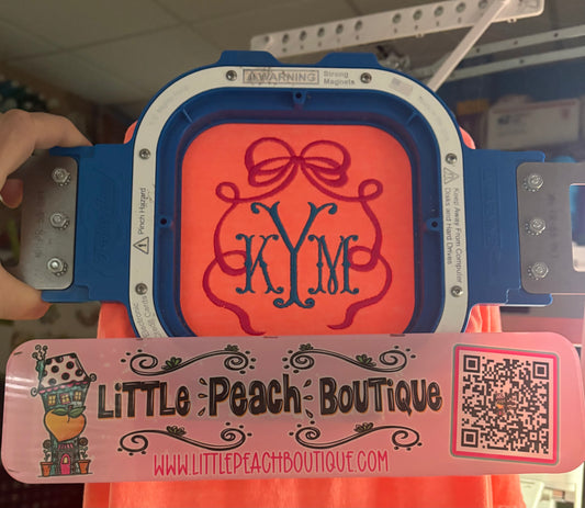 Scrolly Bow Embroidery Design