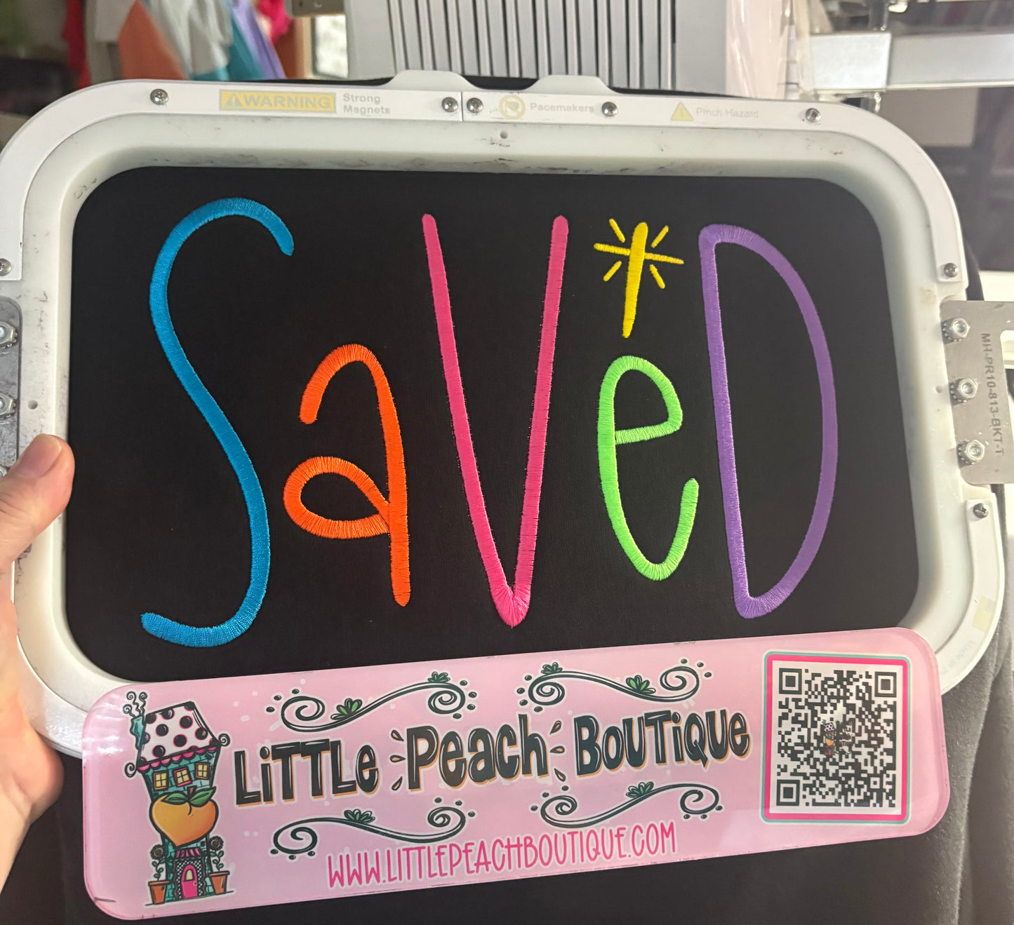 Saved Lettered Embroidery Design