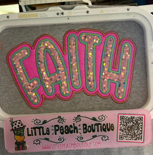 FAITH Offset Applique Embroidery Design