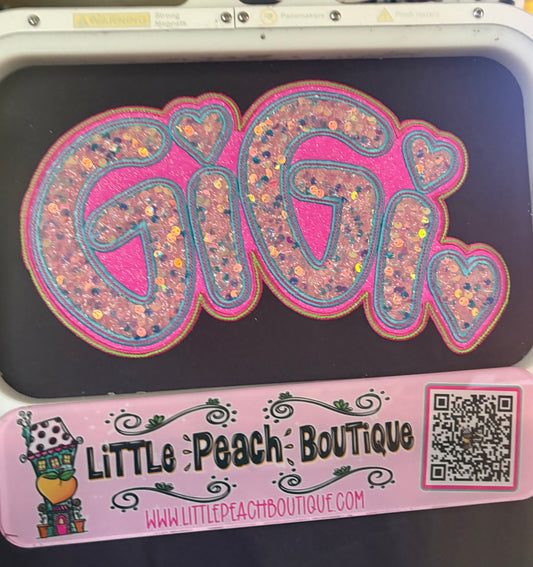 GiGi Heart Arched Offset Applique Embroidery Design