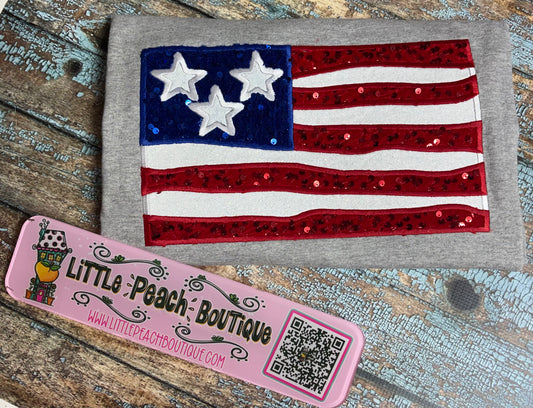 Bling Flag Applique Embroidery Design