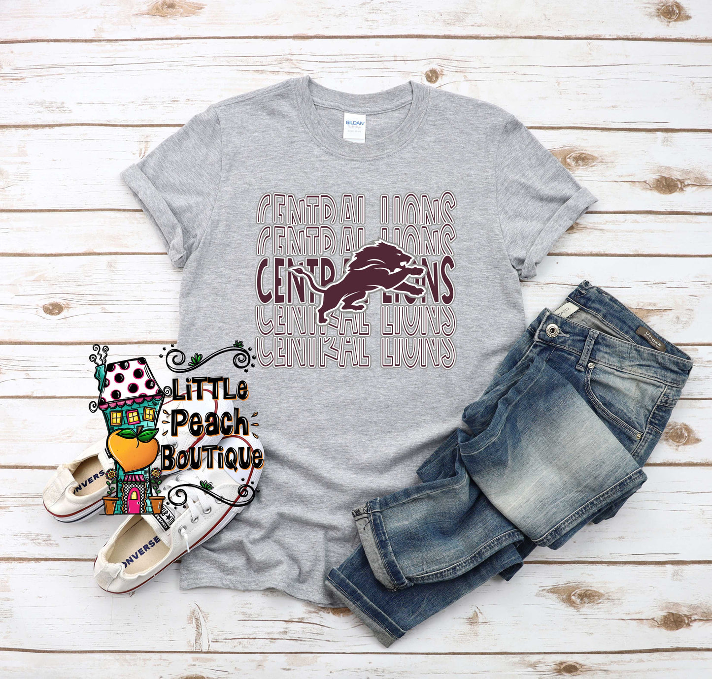 Central Lions Lettering Mascot T-shirt