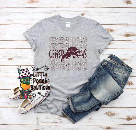 Central Lions Lettering Mascot T-shirt