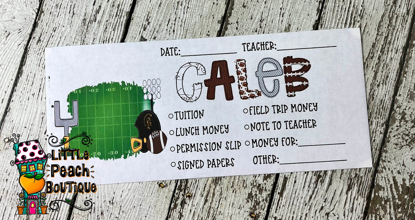 Trojan Football Personalized School Envelope Set