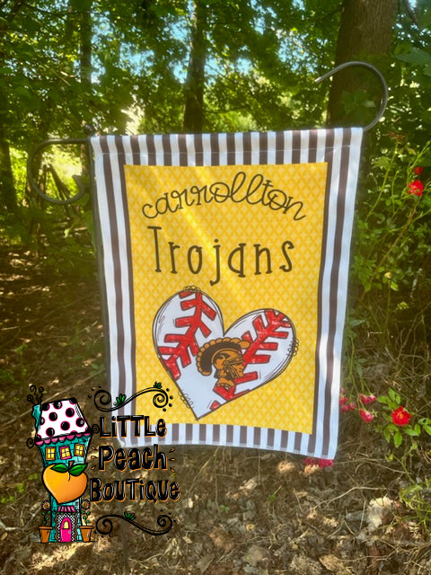 Carrollton Trojans Baseball Garden Flag