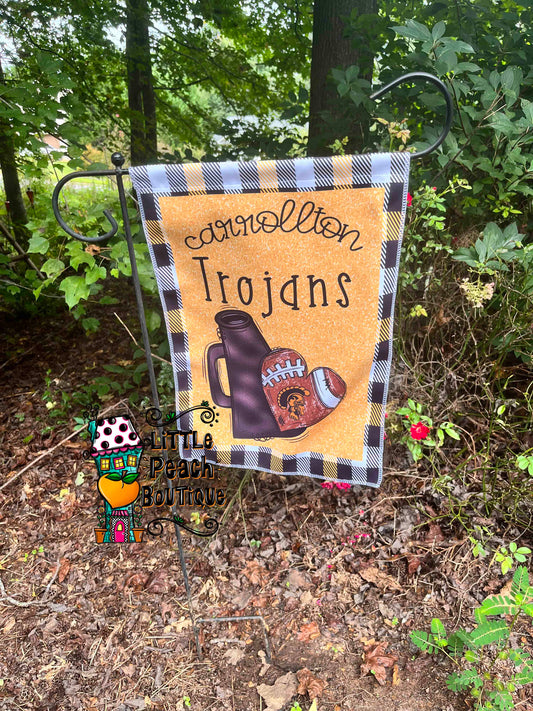 Carrollton Trojans Football 2 Garden Flag