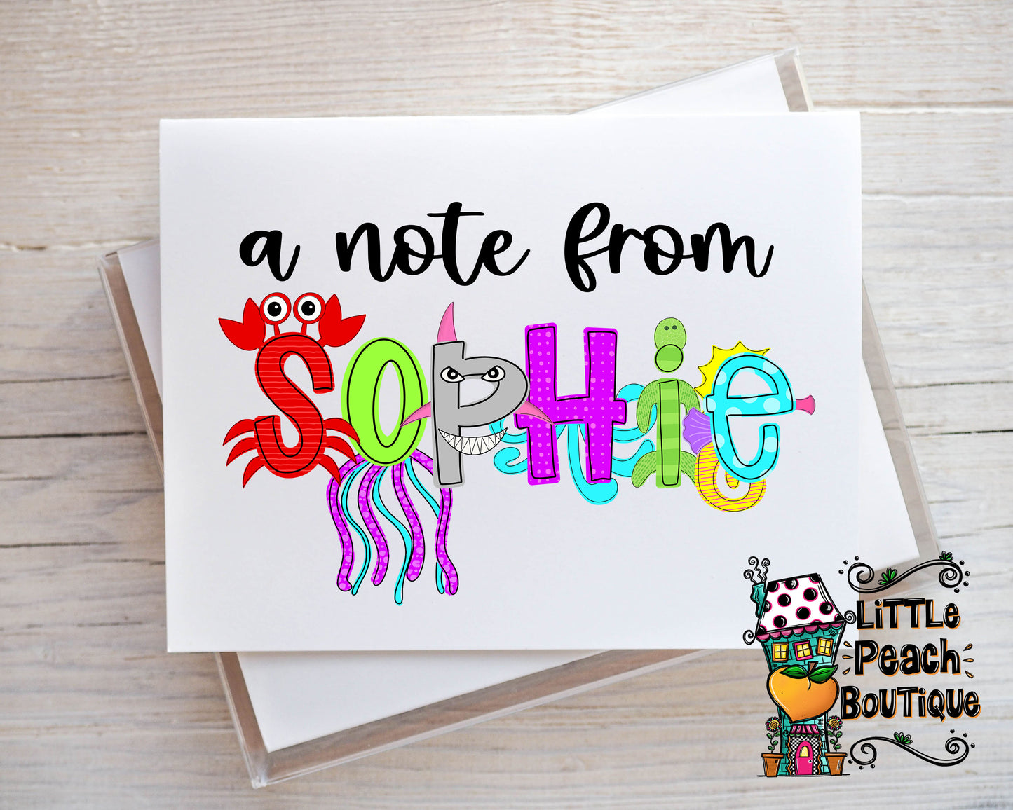 Under the Sea Personalized Notecard Set   
