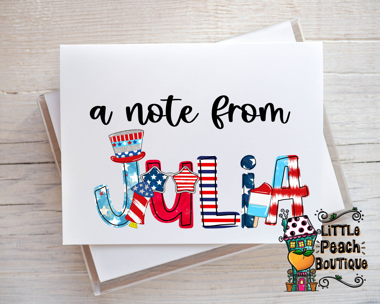 Patriotic Personalized Notecard Set       