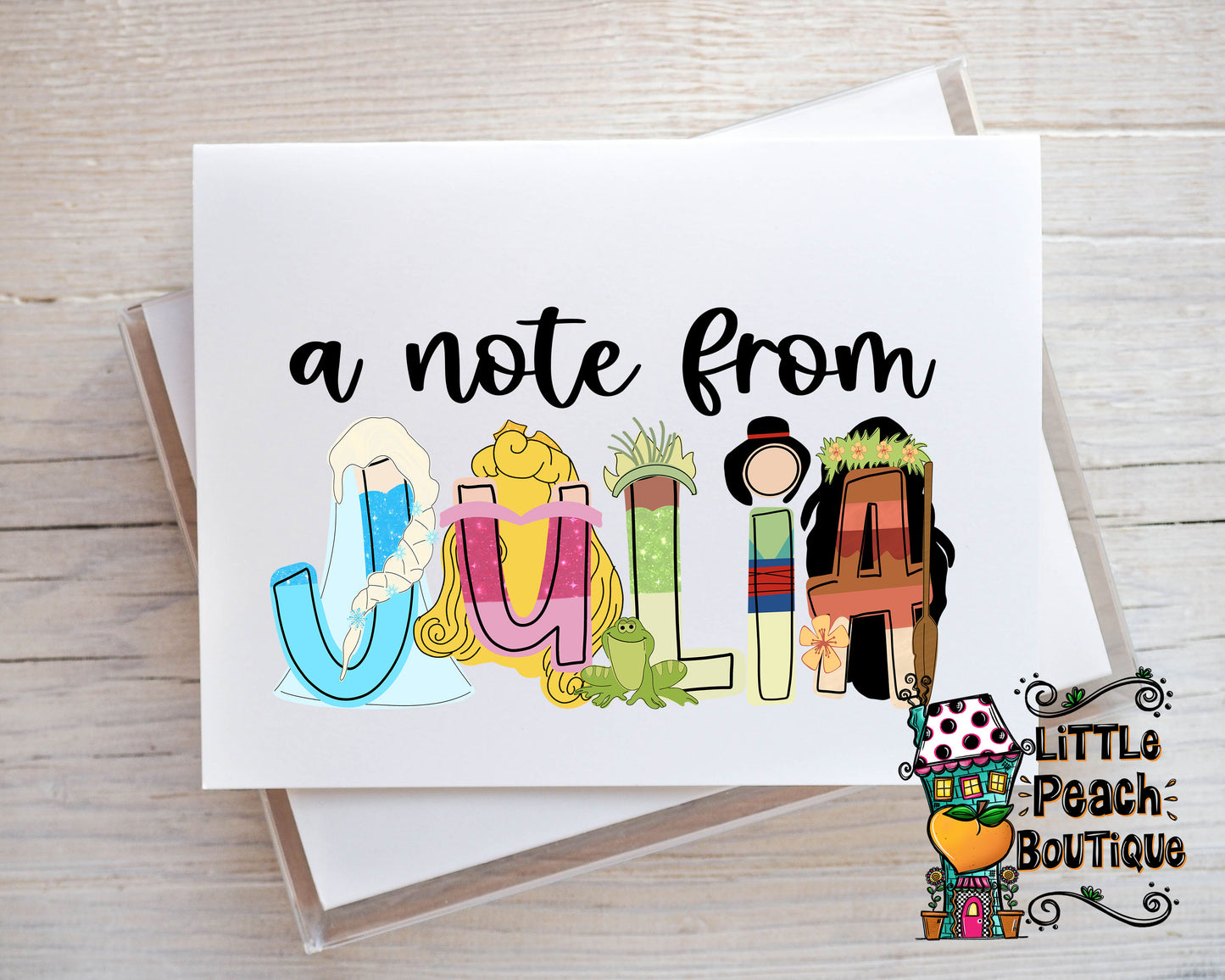 Princess1 Personalized Notecard Set         
