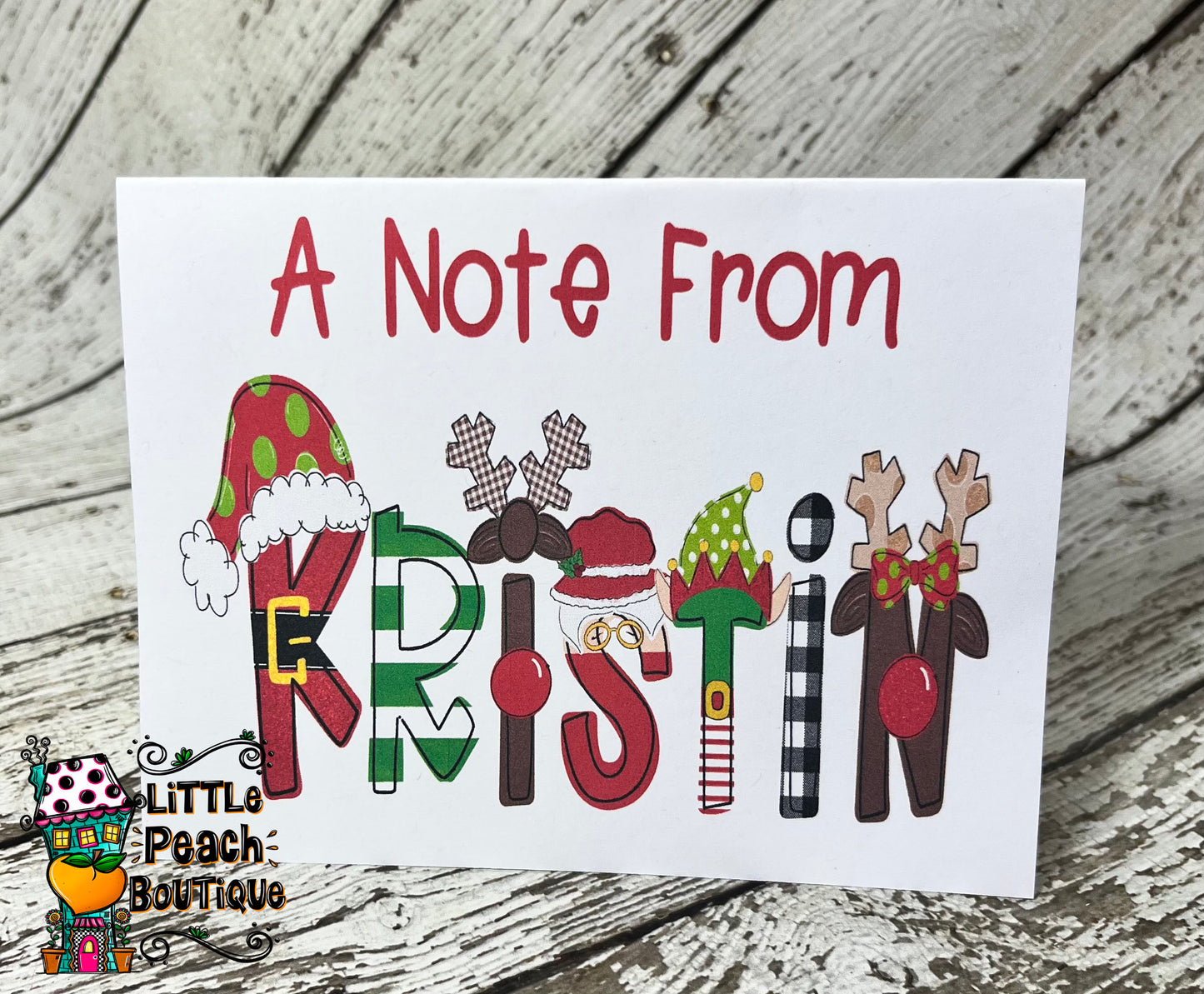 Santa and Friends Personalized Notecard Set