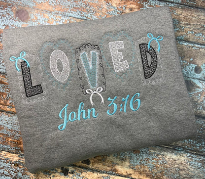 Loved John 3:16 Embroidered Sweatshirt