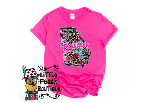 Bowdon, Georgia Leopard Print T-shirt    