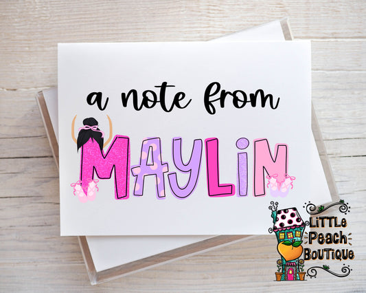 Ballet Personalized Notecard Set     