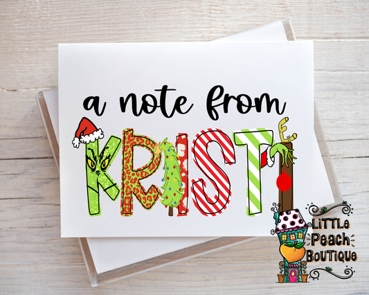 Mean One Personalized Notecard Set   