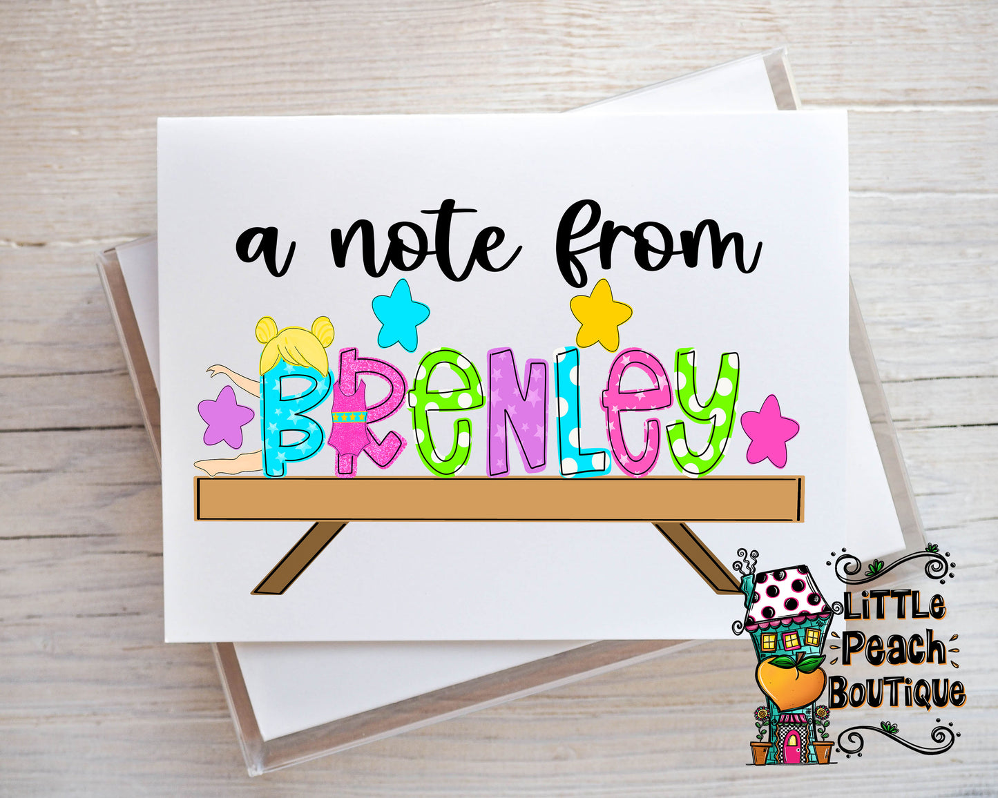 Gymnastics1 Personalized Notecard Set    