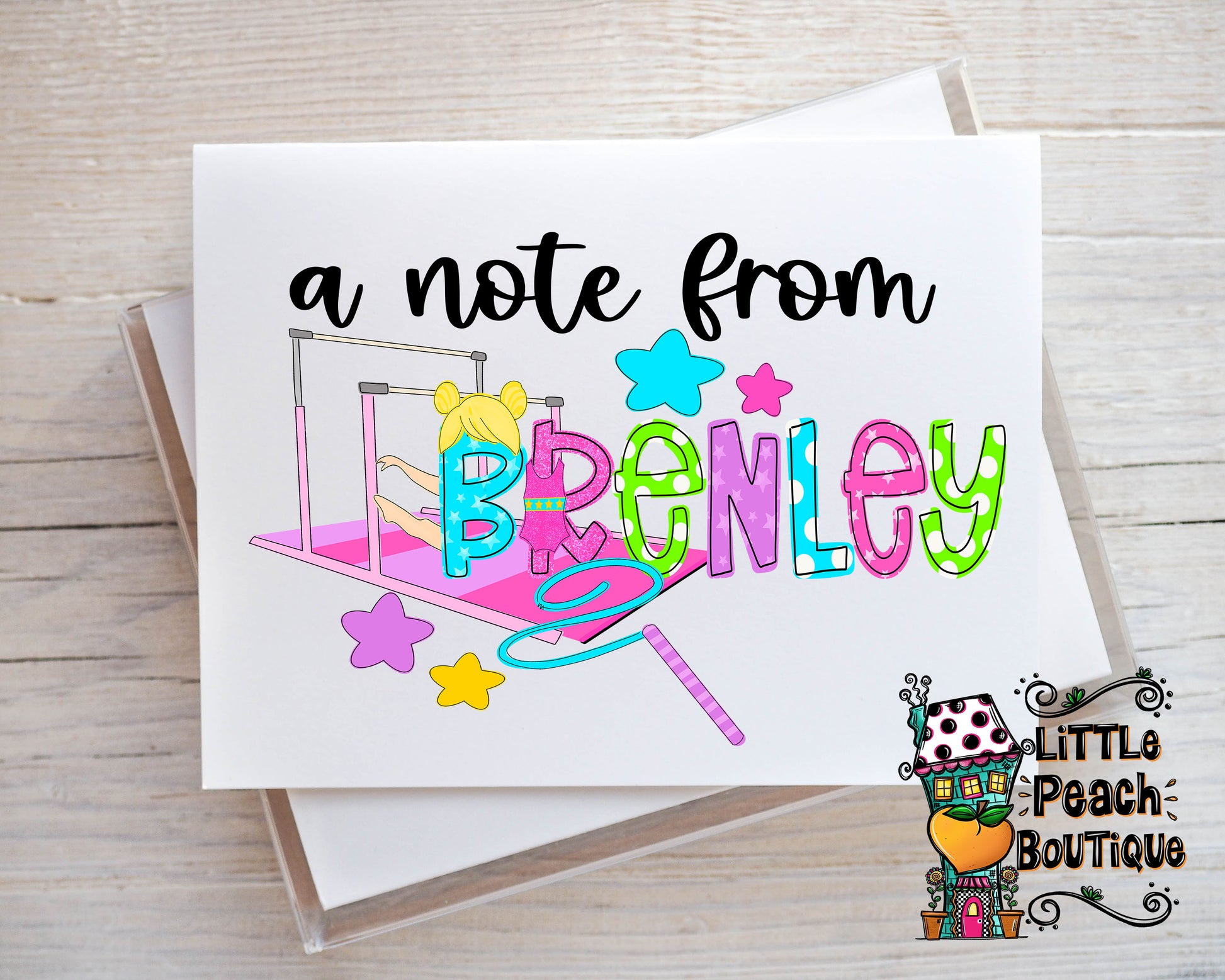 Gymnastics2 Personalized Notecard Set  