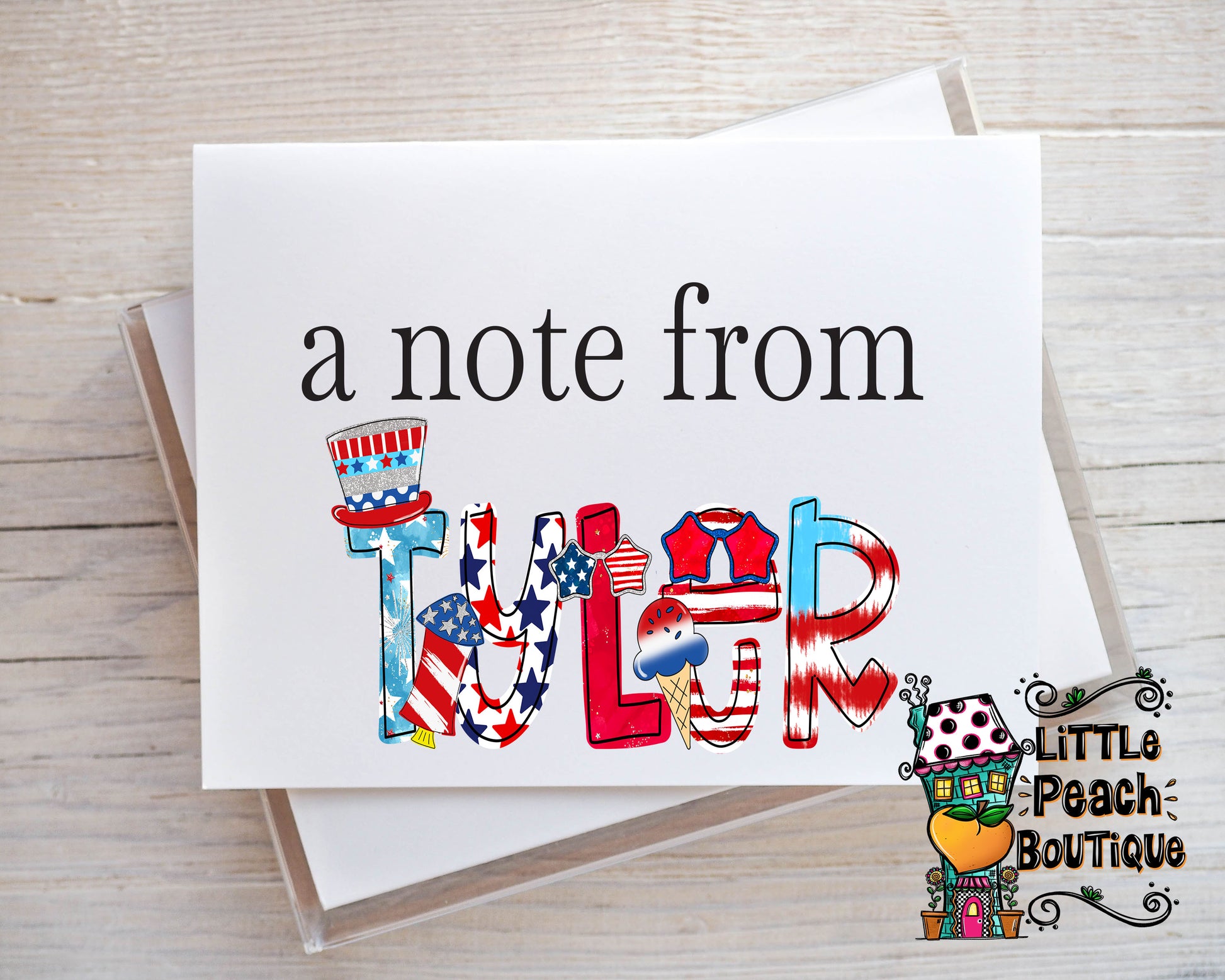 Patriotic Personalized Notecard Set       