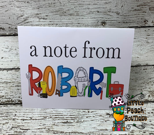 Tools Personalized Notecard Set  