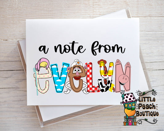 Toy Story Personalized Notecard Set     
