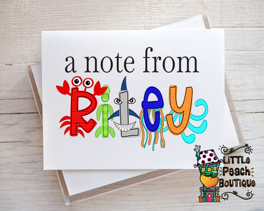 Under the Sea Personalized Notecard Set   