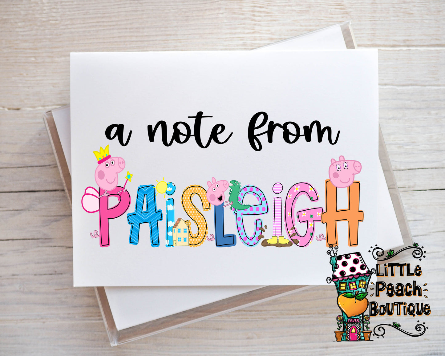 Peppa Pig Personalized Notecard Set    