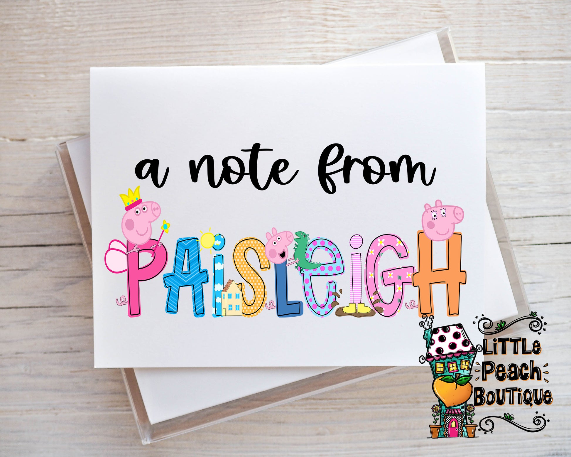 Peppa Pig Personalized Notecard Set    